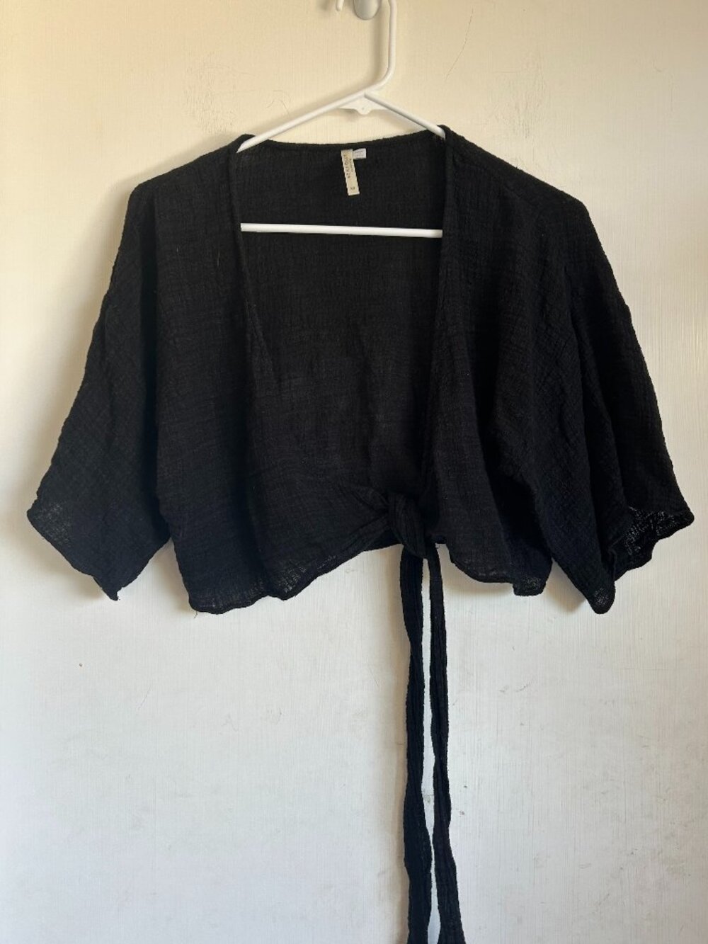 Seafolly - Black Linen Tie Front Top